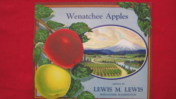 Wenatchee Apples Fruit Crate Label