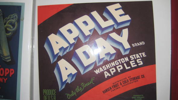 Apple A Day Red Fruit Crate Label
