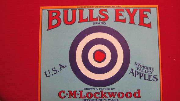 Bulls Eye Fruit Crate Label