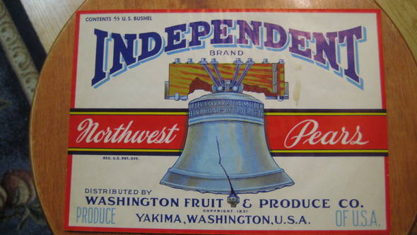 Independent White NW Fruit Crate Label