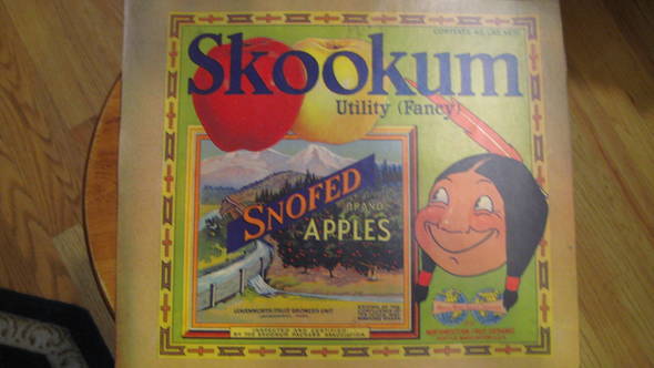 Skookum Sno Fed Fancy Fruit Crate Label