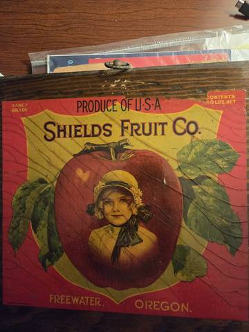 Shields Fruit Produce Top Fruit Crate Label
