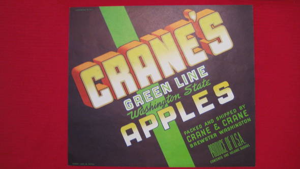 Crane's Green Line Fruit Crate Label