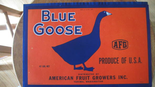 Blue Goose Fruit Crate Label