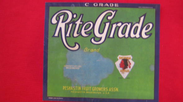 Rite Grade Peshastin Fruit Crate Label