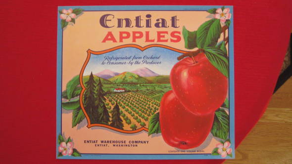 Entiat Apples Fruit Crate Label