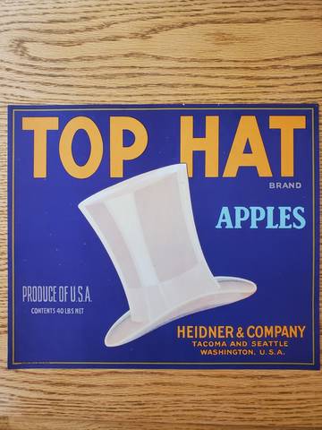 Top Hat Purple Union LL Fruit Crate Label