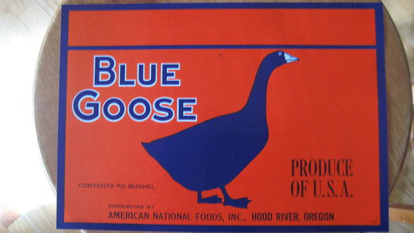 Blue Goose Fruit Crate Label