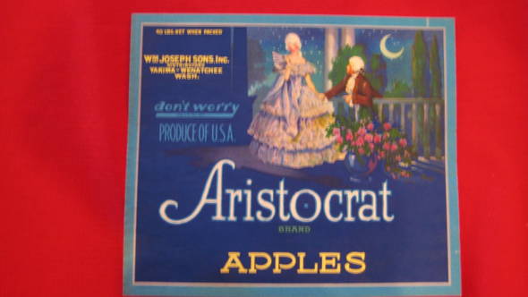 Aristocrat Blue Fruit Crate Label