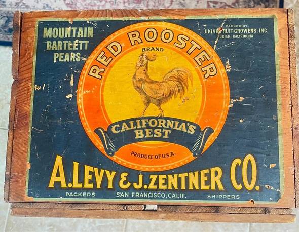 Red Rooster Fruit Crate Label