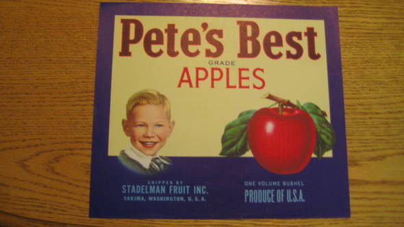 Pete's Best Larger size Fruit Crate Label