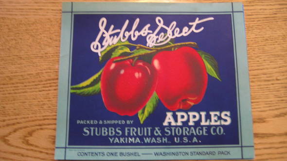 Stubbs Select Fruit Crate Label