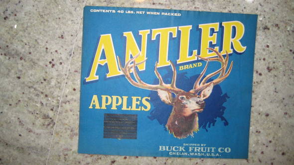 Antler block out Fruit Crate Label