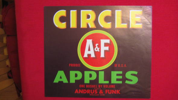 Circle A & F Fruit Crate Label