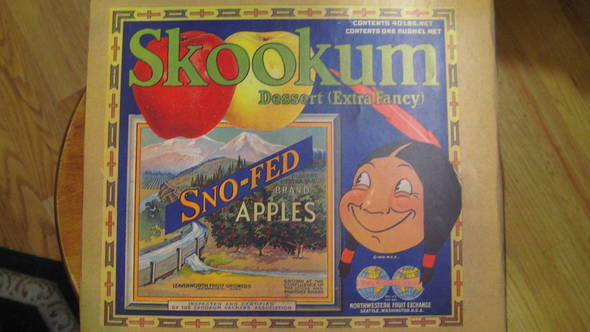 Skookum Sno Fed Fruit Crate Label