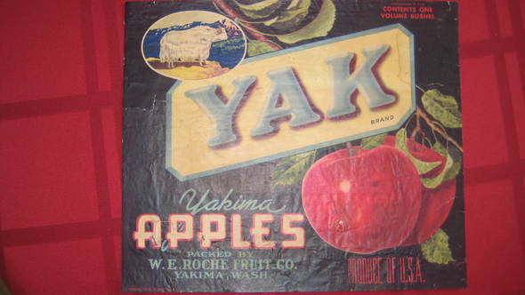 Yak WE Roche Fruit Crate Label