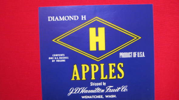 Diamond H Fruit Crate Label