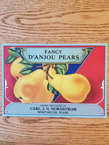 Fancy Danjou Pears Fruit Crate Label