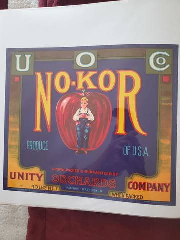 NO-KOR Fruit Crate Label
