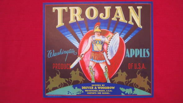 Trojan Fruit Crate Label
