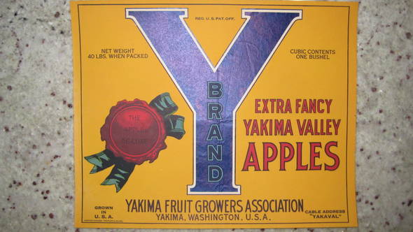 Y Brand Extra fancy  Fruit Crate Label