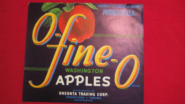 O-Fine-O Fruit Crate Label