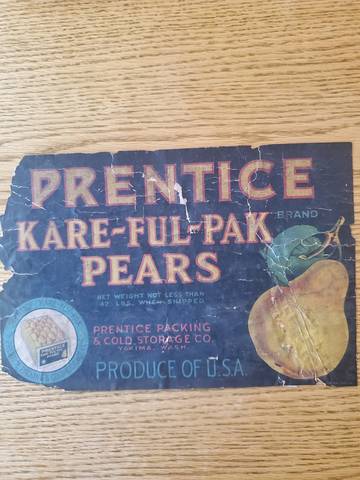 Kare-Ful-Pak Black Fruit Crate Label
