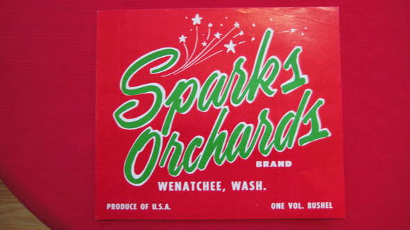Sparks Orchards Fruit Crate Label