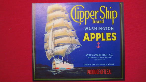 Clipper Ship Fruit Crate Label