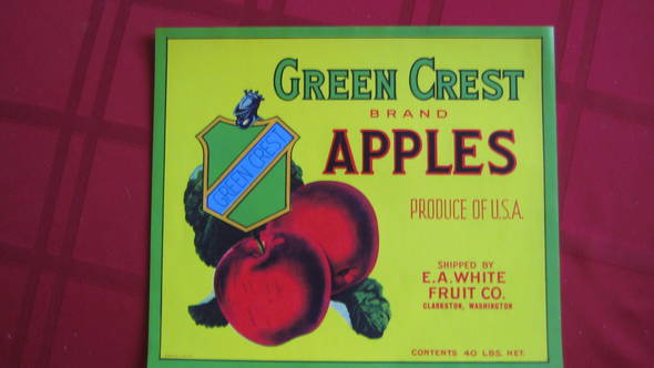 Green Crest Fruit Crate Label