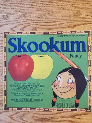 Skookum Oroville Fancy USA Fruit Crate Label