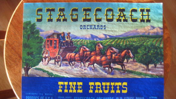 Stagecoach Fruit Crate Label