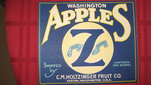 Blue Z no produce Fruit Crate Label