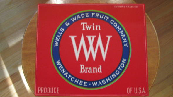 Twin W Red 40LBS Fruit Crate Label