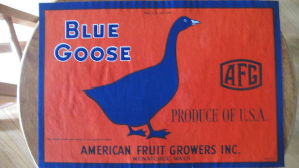 Blue Goose Fruit Crate Label