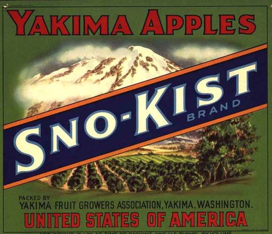 Snokist Library Fruit Crate Label