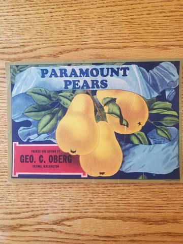 Paramount Fruit Crate Label