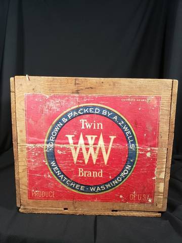 Twin W Red AZ Wells Fruit Crate Label