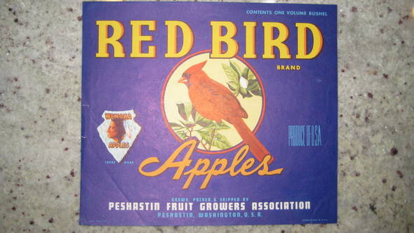 Red Bird later version Fruit Crate Label