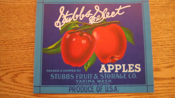 Stubbs Select Fruit Crate Label