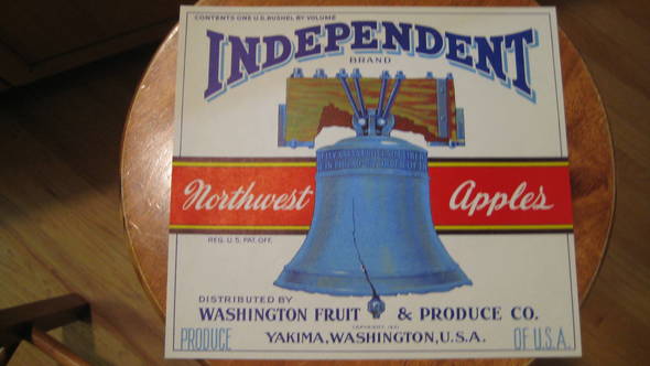 Independent White NW Fruit Crate Label