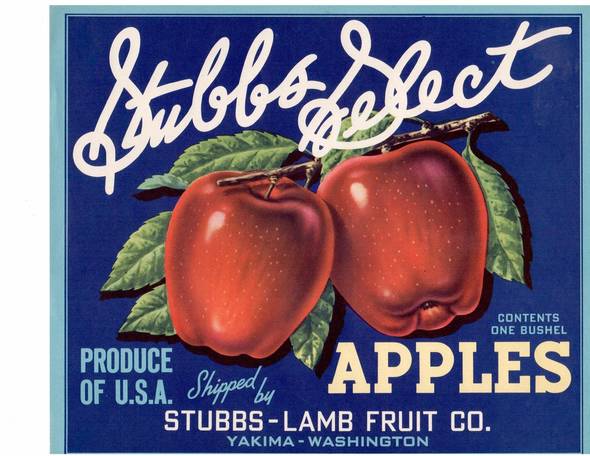 Stubbs Select Fruit Crate Label