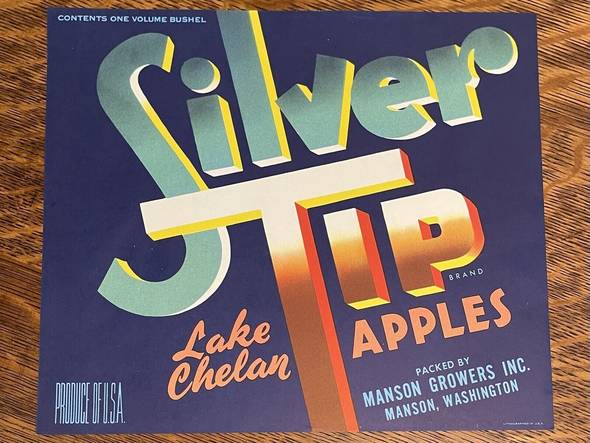 Silver Tip Manson Fruit Crate Label