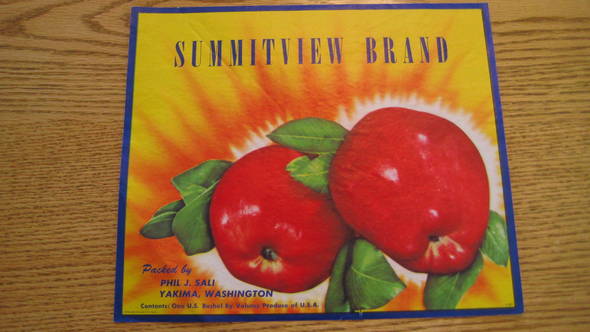Summitview Fruit Crate Label