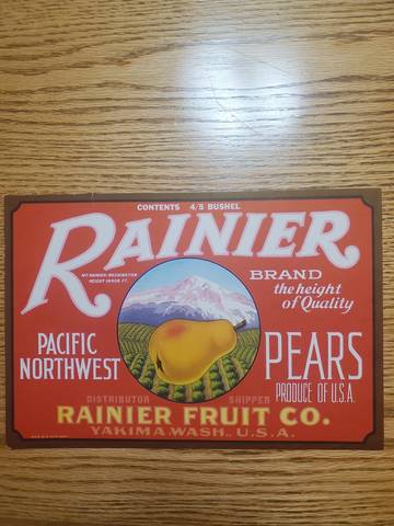 Rainier Red Pacific Fruit Crate Label