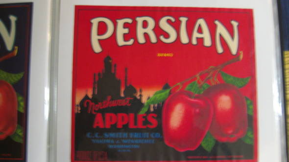 Persion Red Fruit Crate Label