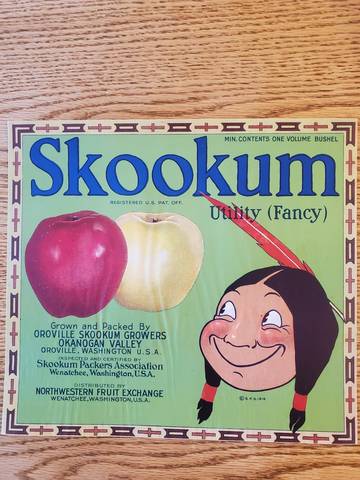 Skookum Oroville Utility Fancy Fruit Crate Label