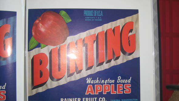 Bunting White Fruit Crate Label