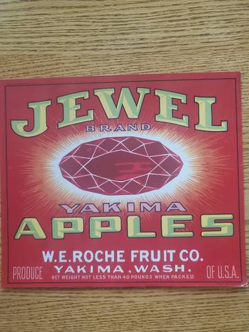 Jewel Old Red No Packed By Fruit Crate Label