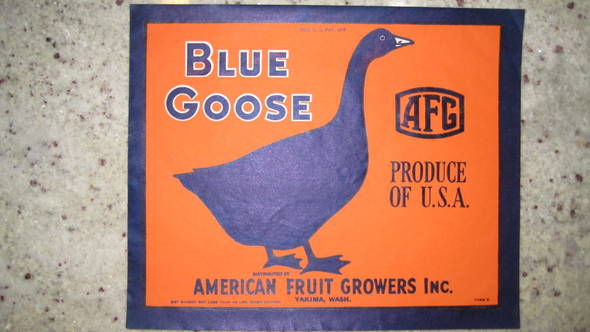 Blue Goose Yakima Fruit Crate Label